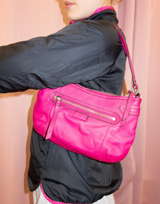 COACH PURSE REAL LEATHER PINK