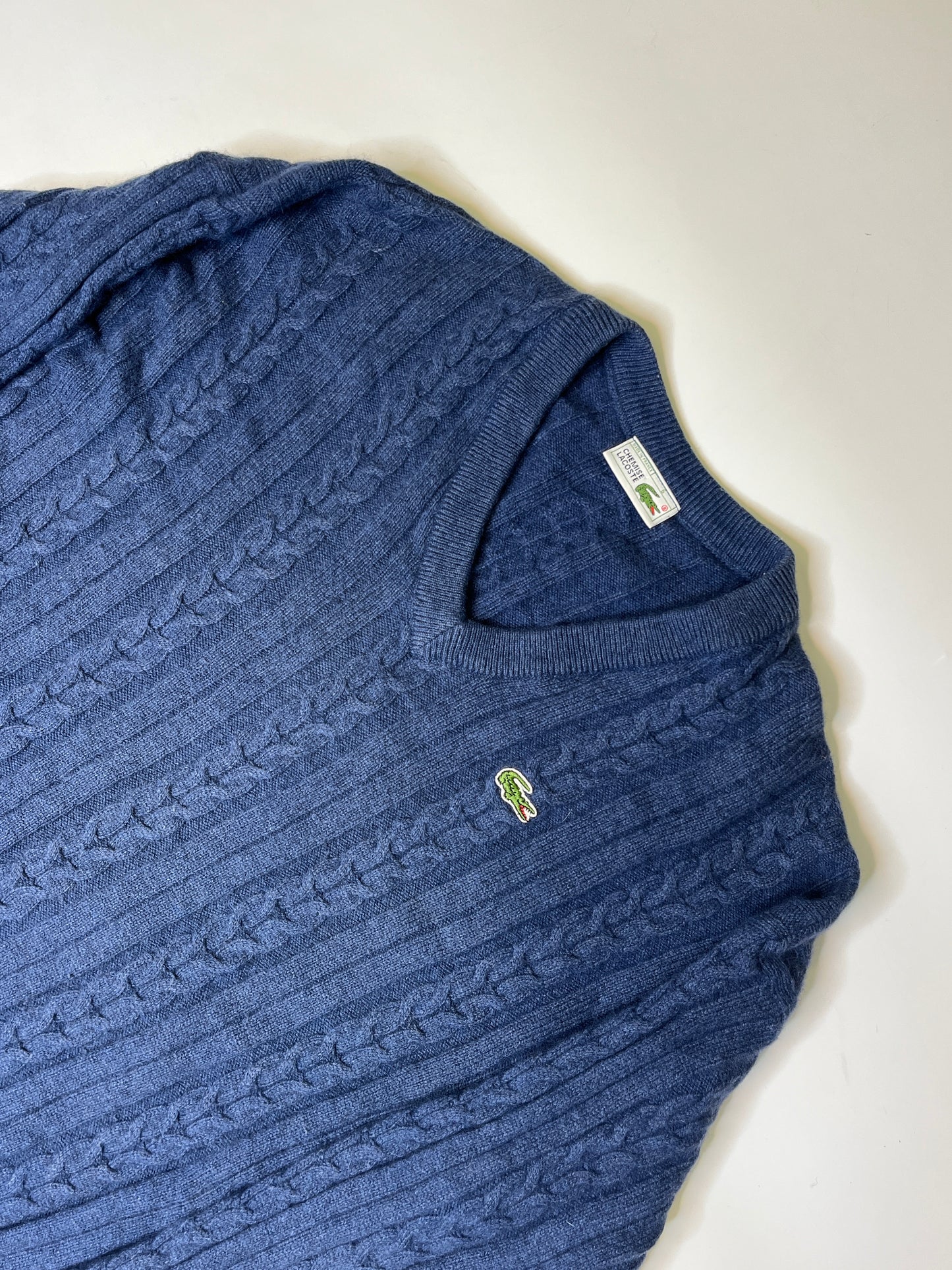 V-NECK LACOSTE WOOL SWEATER (~M, wmns L)
