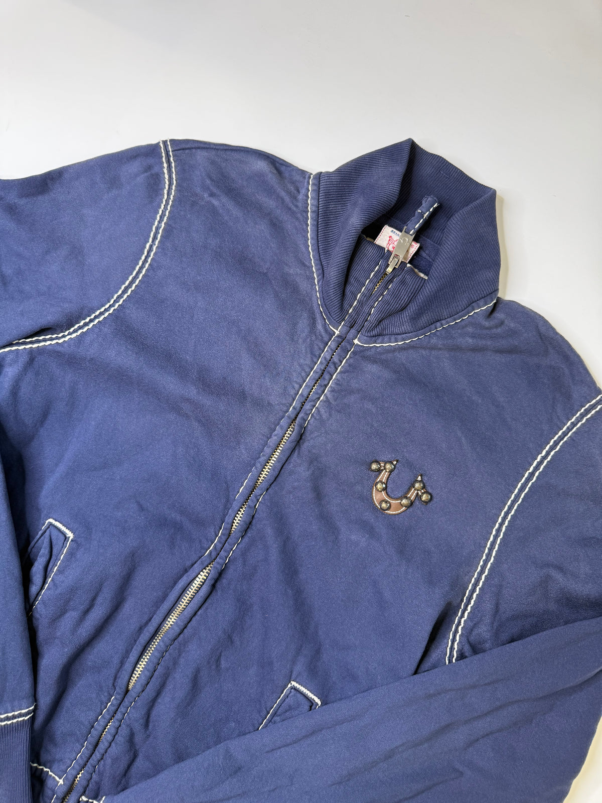 TRUE RELIGION HORSESHOE ZIP JACKET NAVY (L)