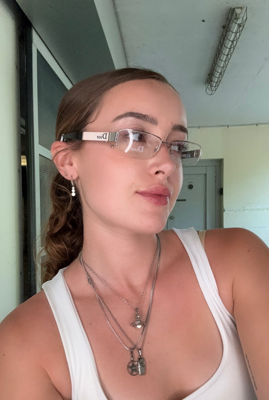 CHRISTIAN DIOR VINTAGE SEMI-RIMLESS EYEGLASSES