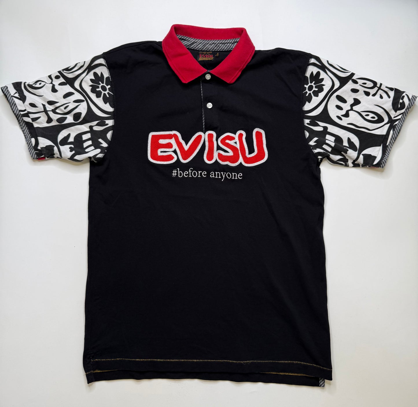 EVISU POLO SHIRT – BLACK RED (L)