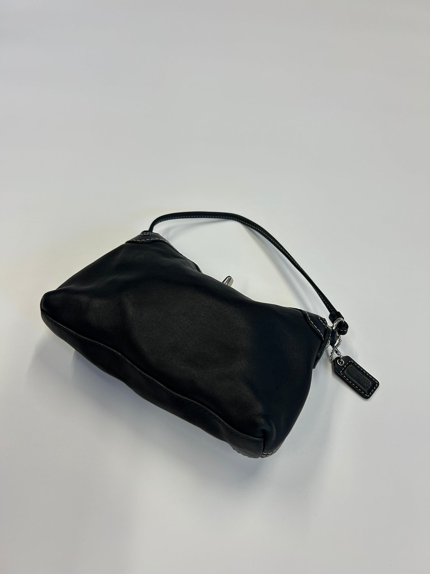 COACH MINI PURSE BLACK LEATHER TWIST LOCK
