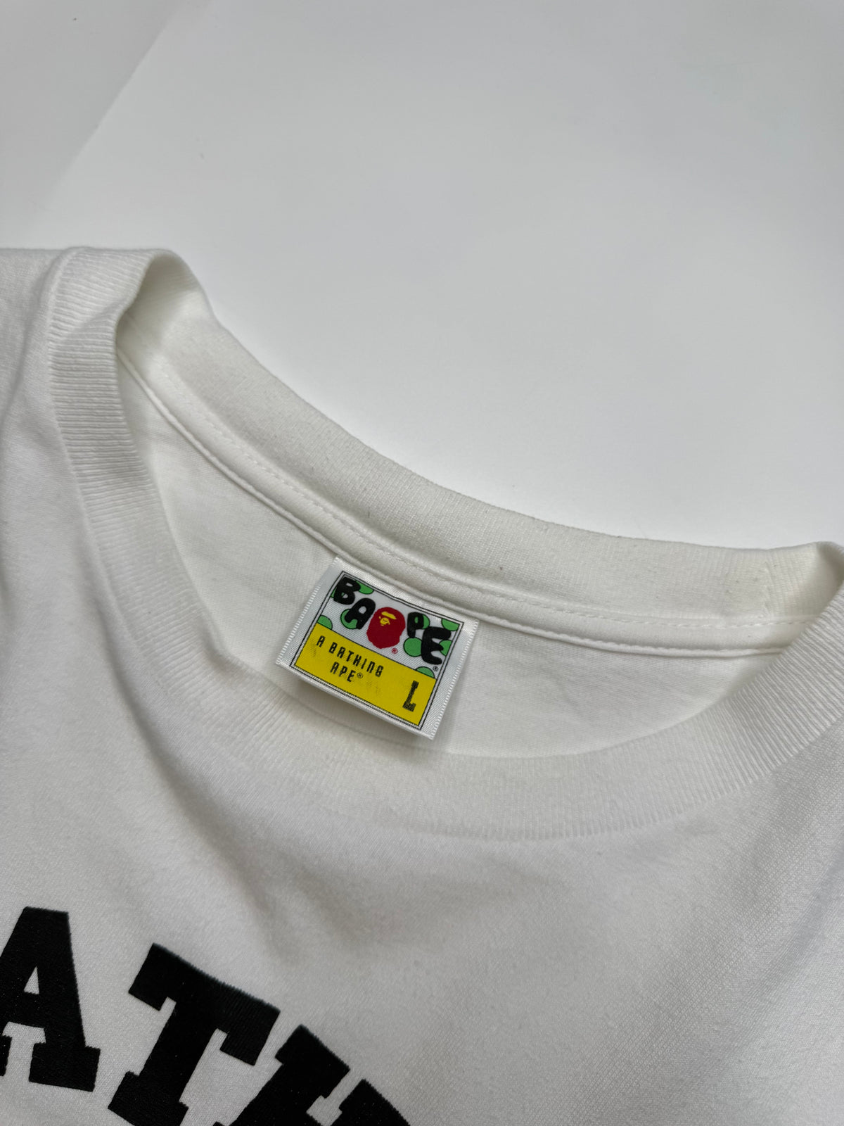 BAPE COLLEGE LOGO TEE – GREEN CAMO (L)
