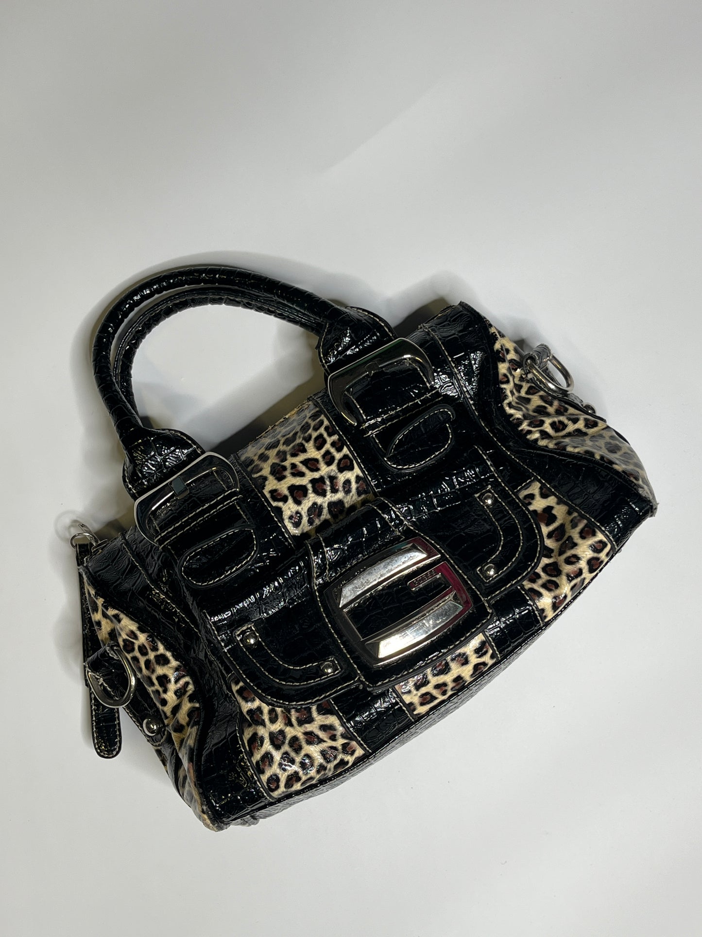 GUESS CHEETAH PURSE BIG G-LOGO