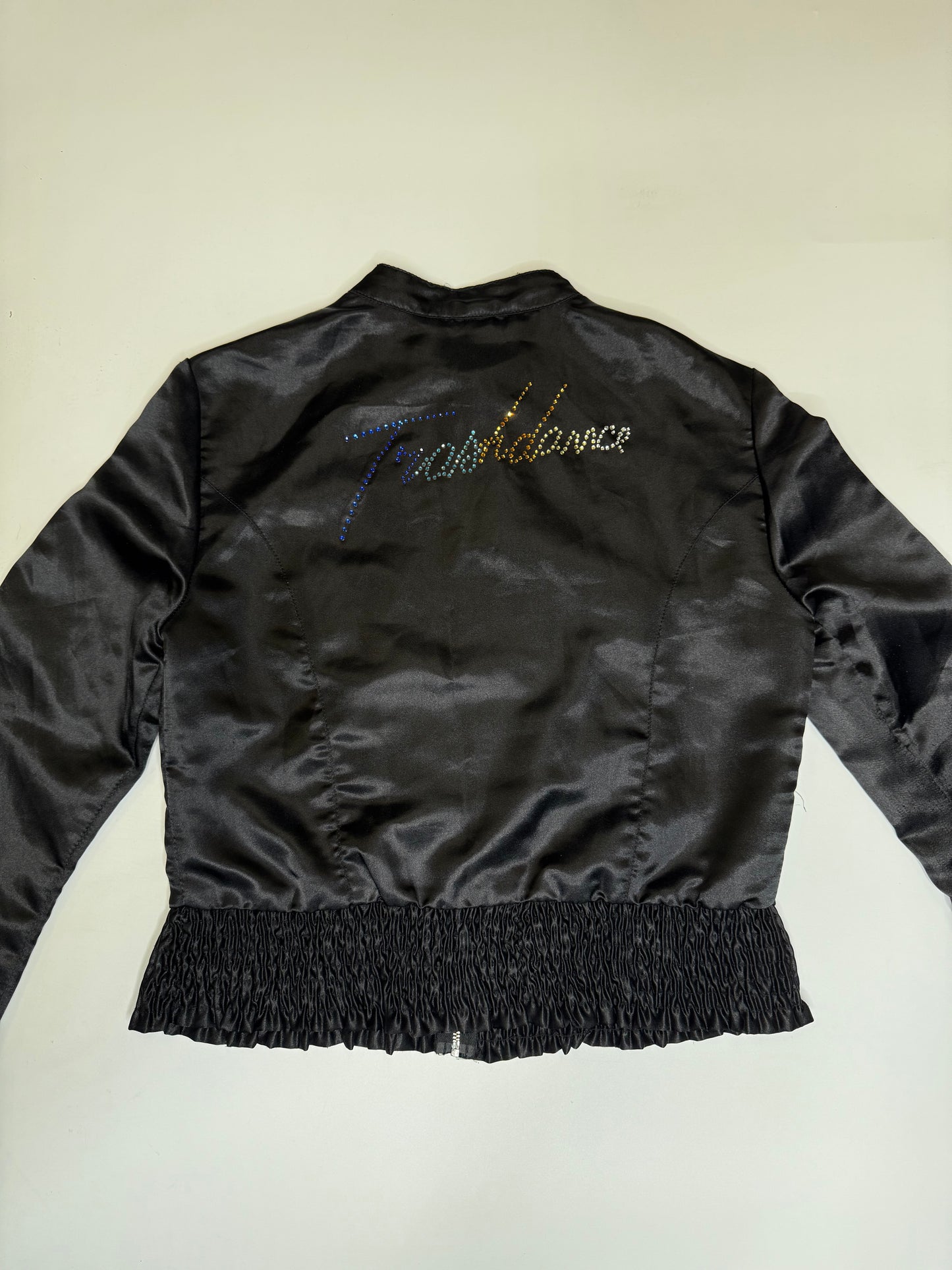 VINTAGE 2000s MISS SIXTY RHINESTONE RUFFLED JACKET