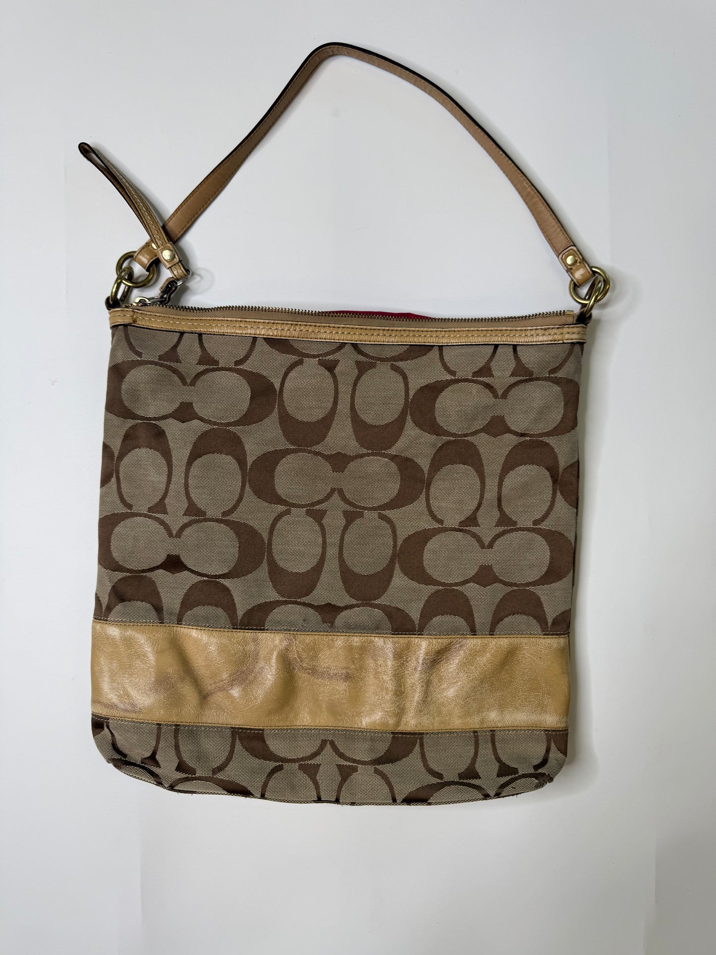 COACH VINTAGE SIGNATURE C TAN  BAG