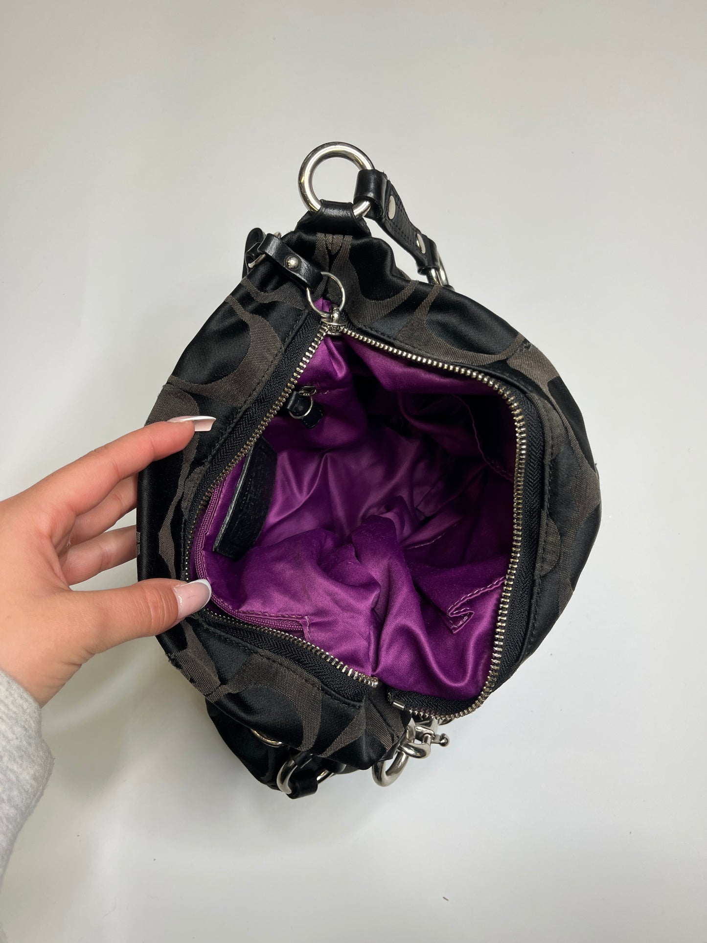 COACH BLACK LEATHER MONOGRAM PURSE