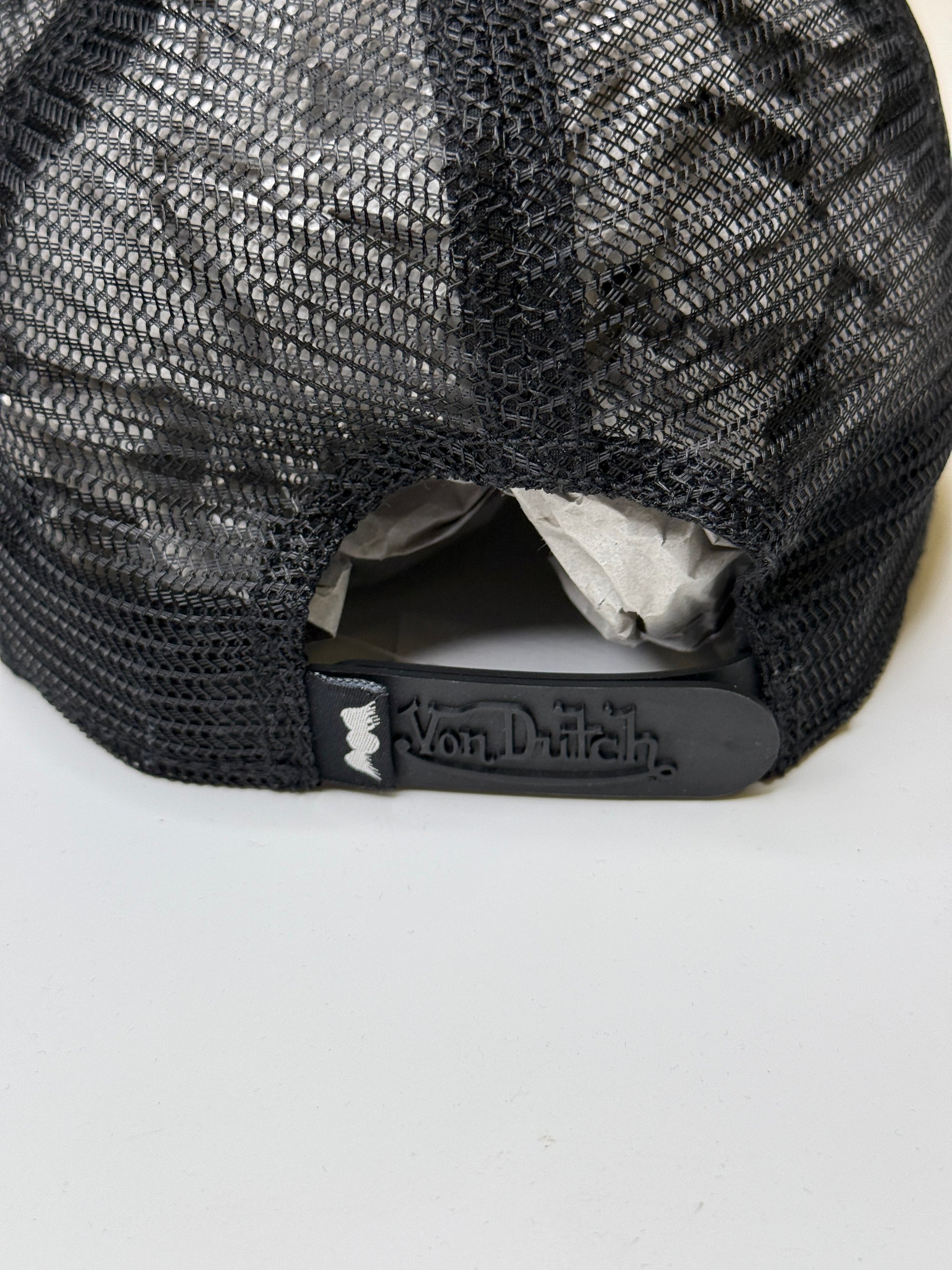 VON DUTCH BLACK CAMO STUDDED VINTAGE TRUCKER CAP