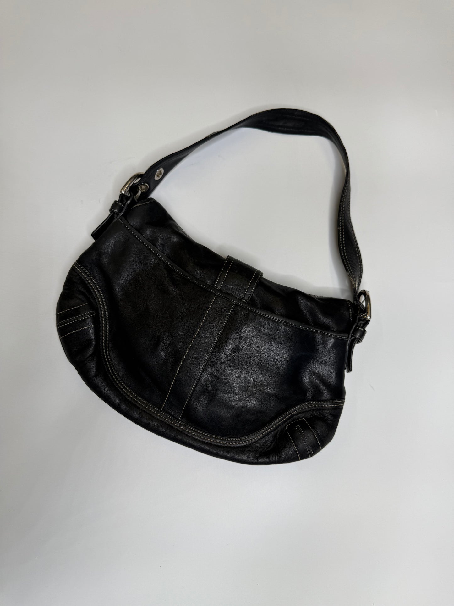VINTAGE COACH REAL LEATHER BAG