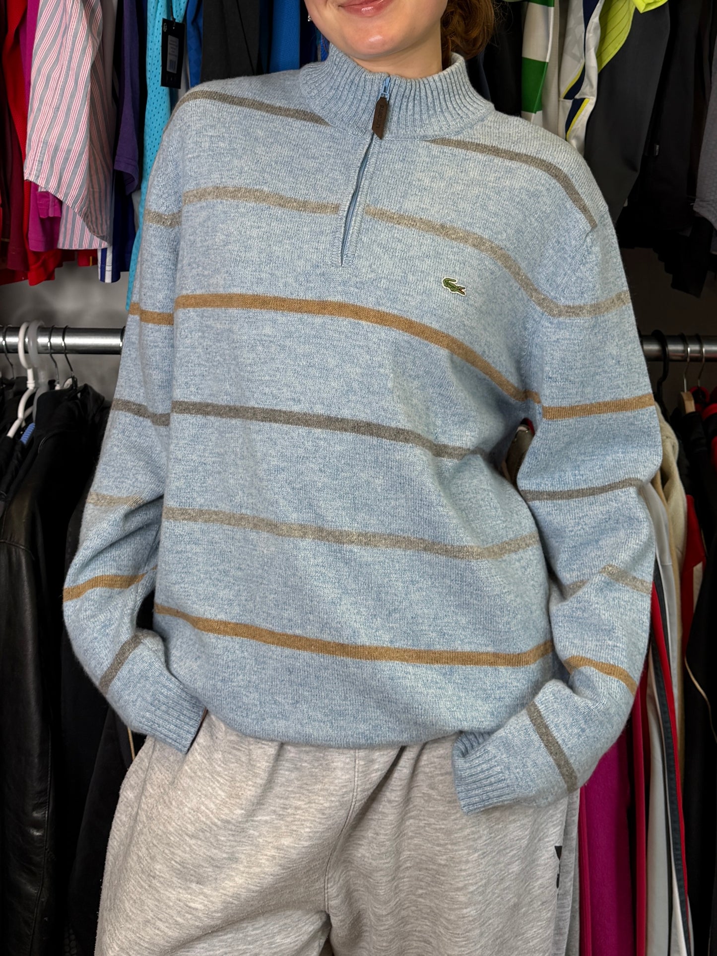 LACOSTE KNIT SWEATER (~L-XL)