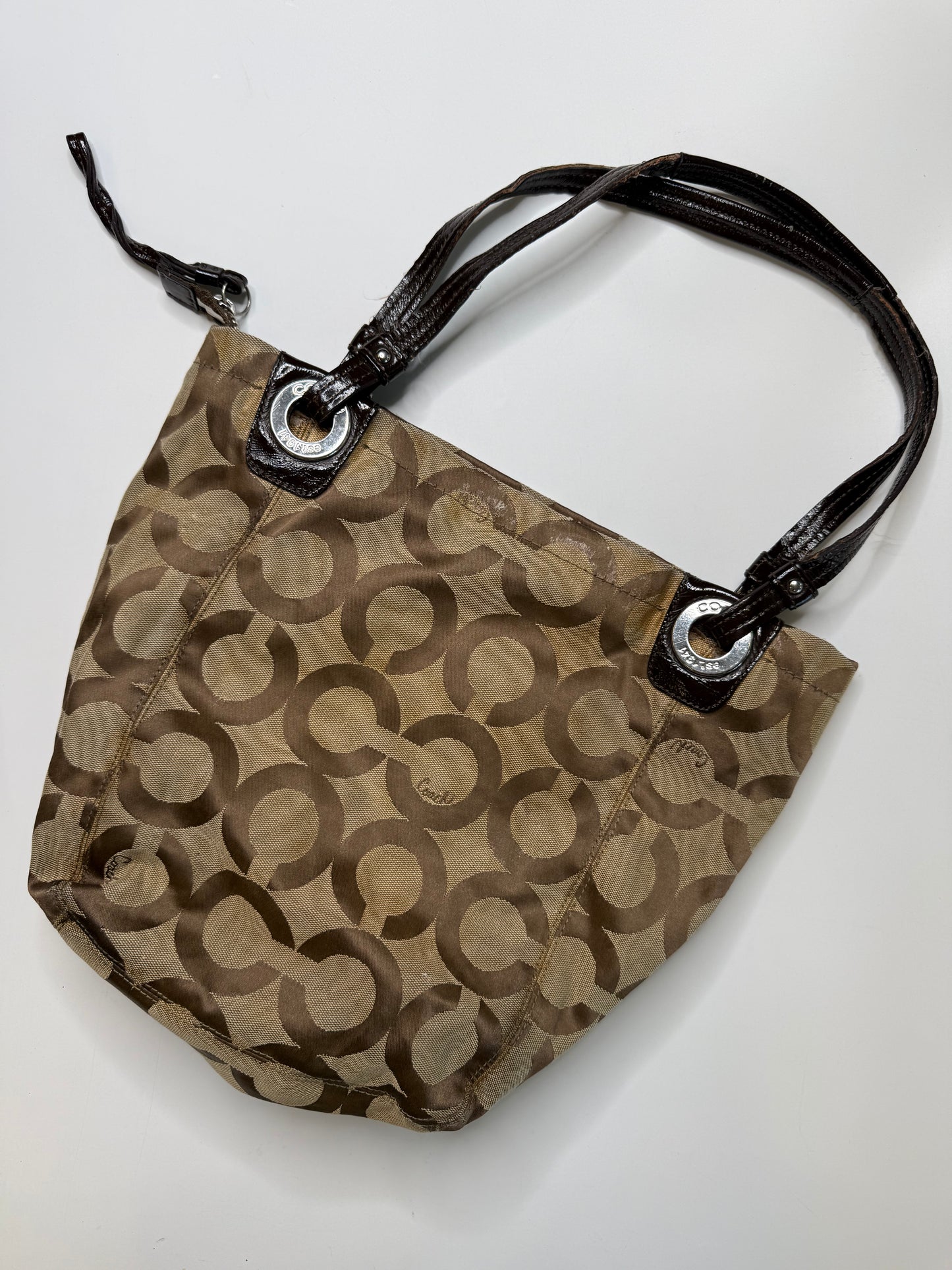 COACH VINTAGE OP ART SIGNATURE TOTE BAG