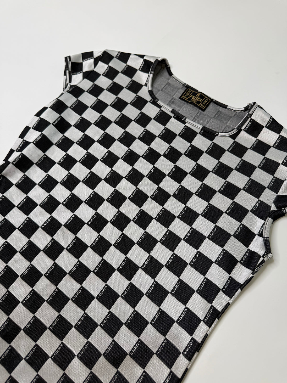 FENDI VINTAGE ZUCCA CHECKERBOARD LOGO TOP (M-L)