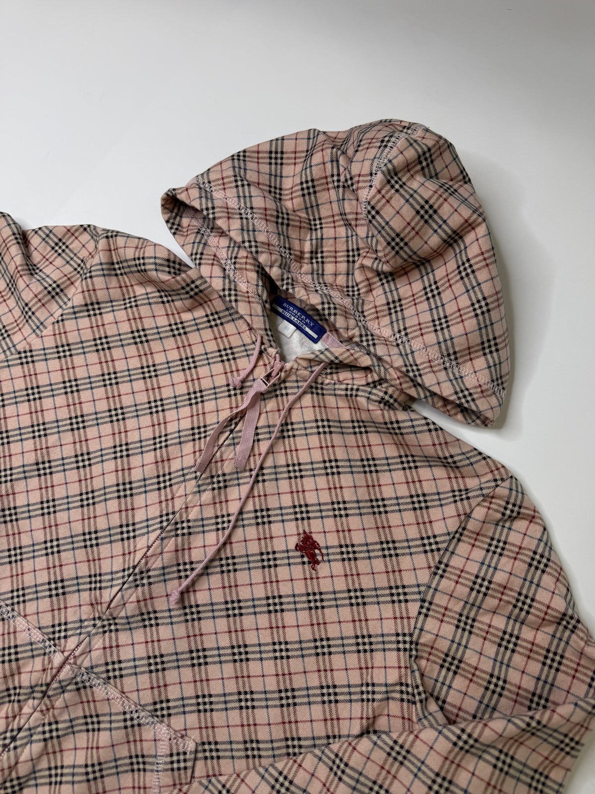 BURBERRY BLUE LABEL NOVA CHECK ZIP HOODIE PINK (XS-S)