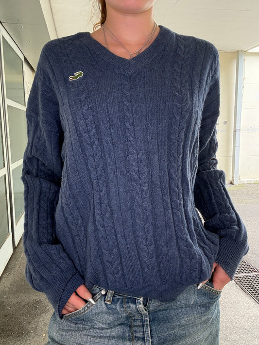 V-NECK LACOSTE WOOL SWEATER (~M, wmns L)