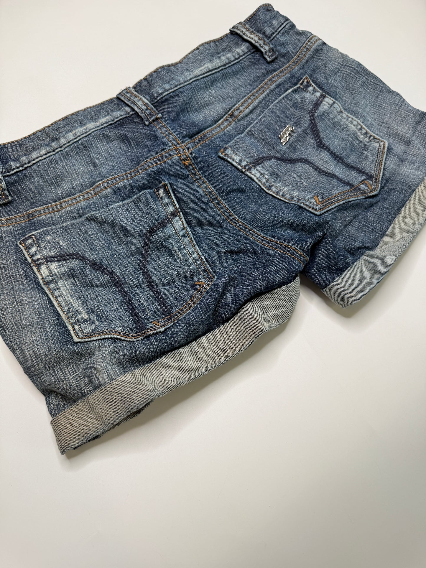 VINTAGE MISS SIXTY DISTRESSED DENIM SHORTS (S)