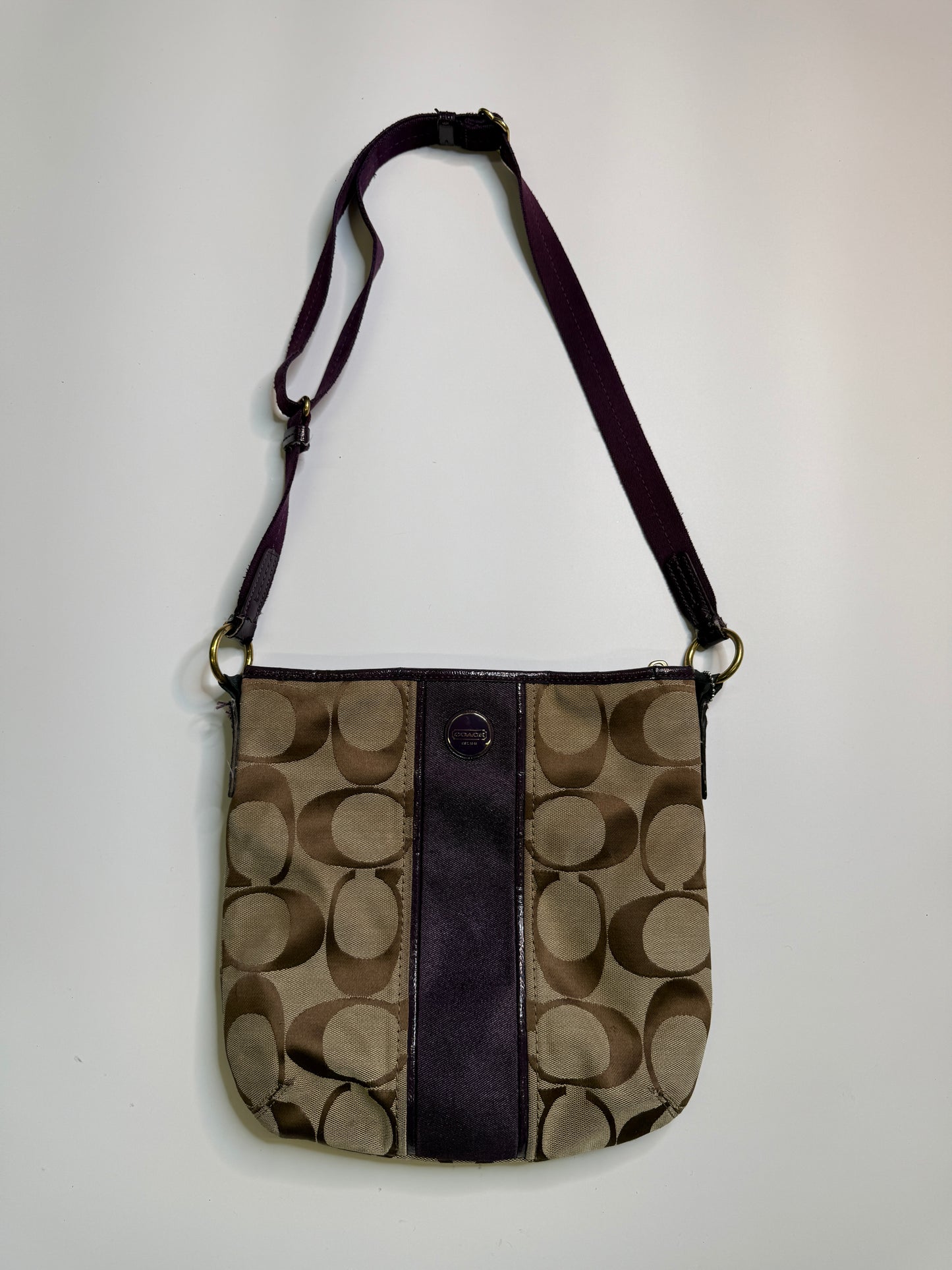 COACH CROSSBODY/MESSENGER BAG MONOGRAM PURPLE