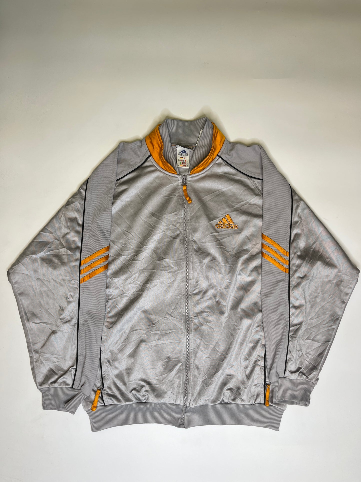 VINTAGE 1990s ADIDAS ZIPPER BACKLOGO (L)