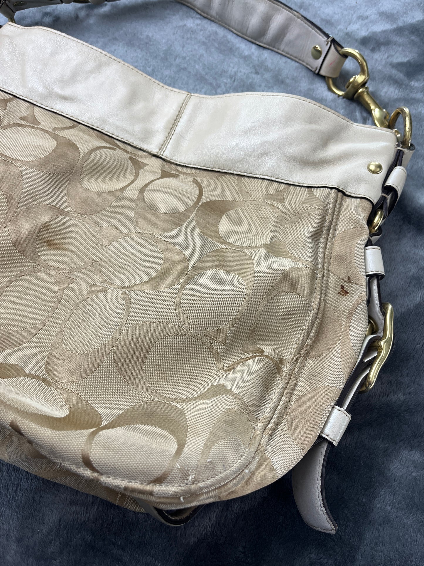 COACH BAG WHITE LEATHER MONOGRAM