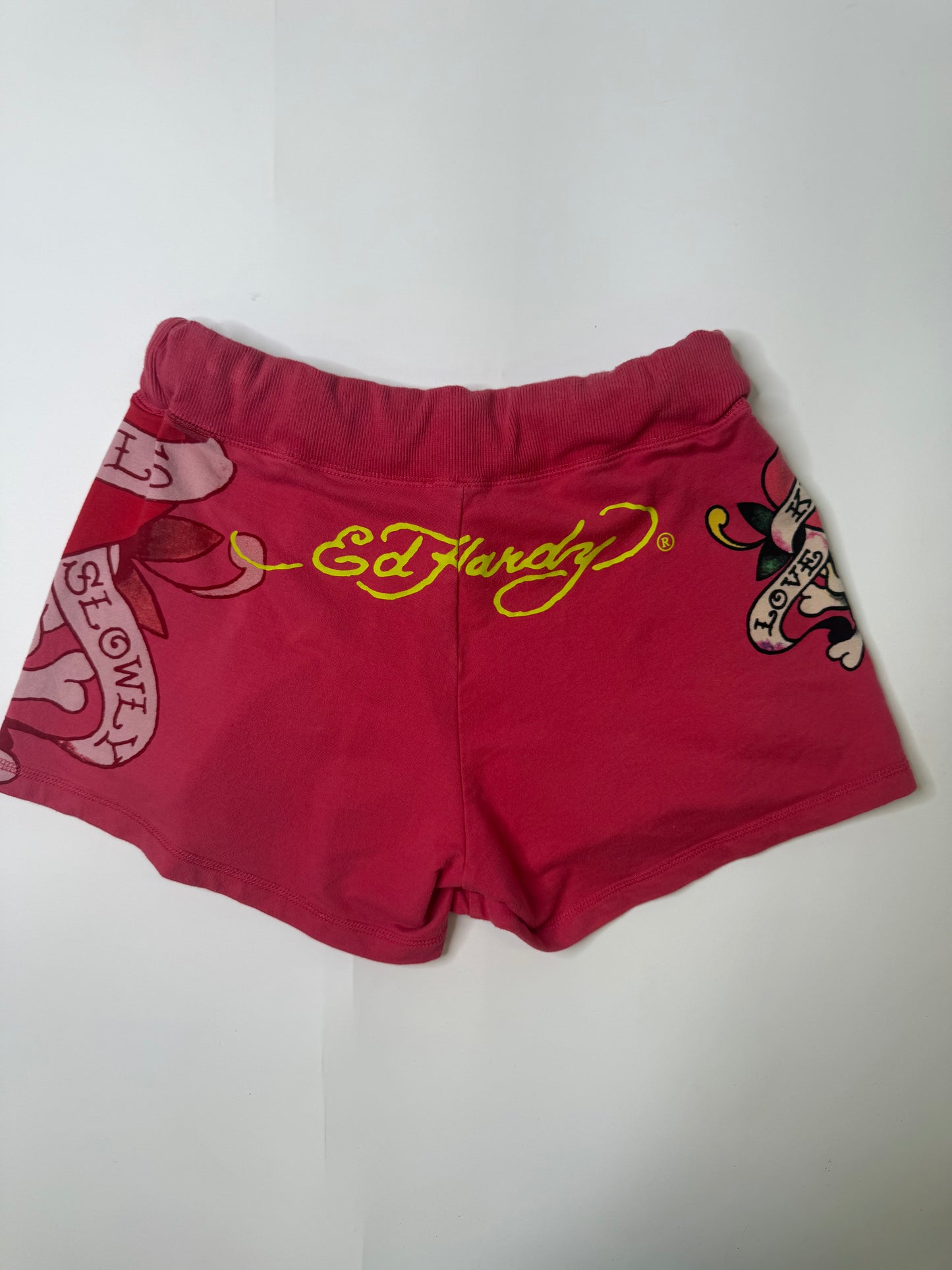 ED HARDY VINTAGE RHINESTONE TIGER SWEAT SHORTS (M)