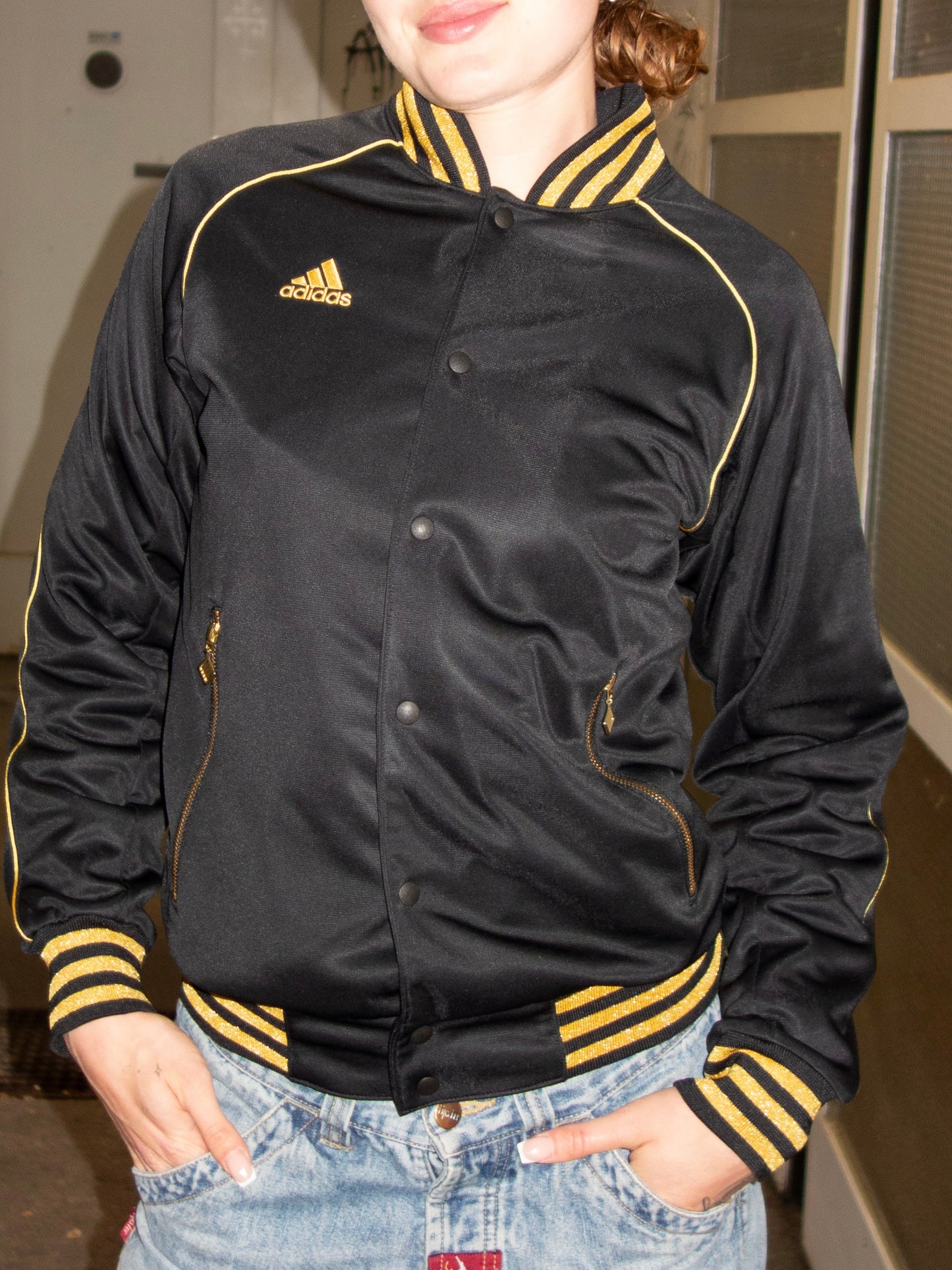2000s VINTAGE GOLD ADIDAS ZIPPER (S)