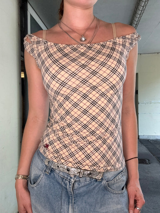BURBERRY VINTAGE NOVA CHECK CAMI TOP