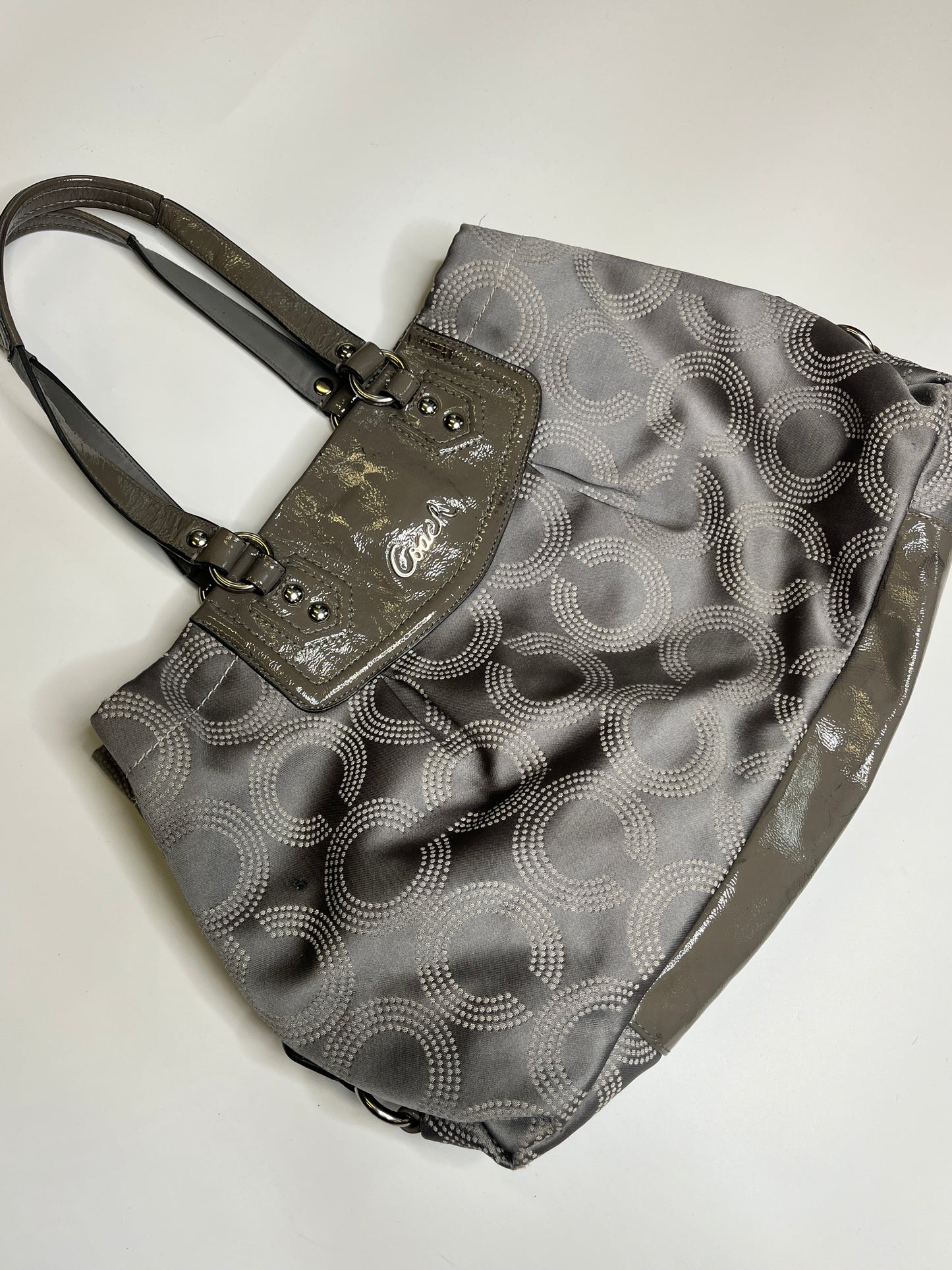 COACH MONOGRAM PURSE KHAKI/GREY