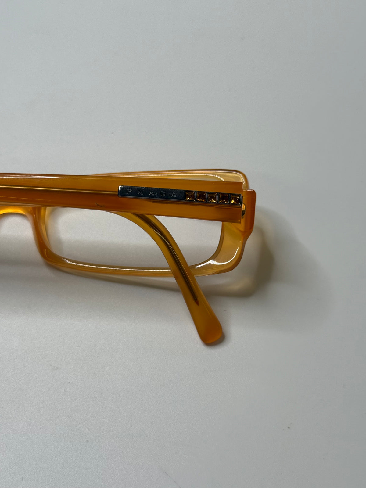 PRADA VINTAGE AMBER CRYSTAL EYEGLASSES