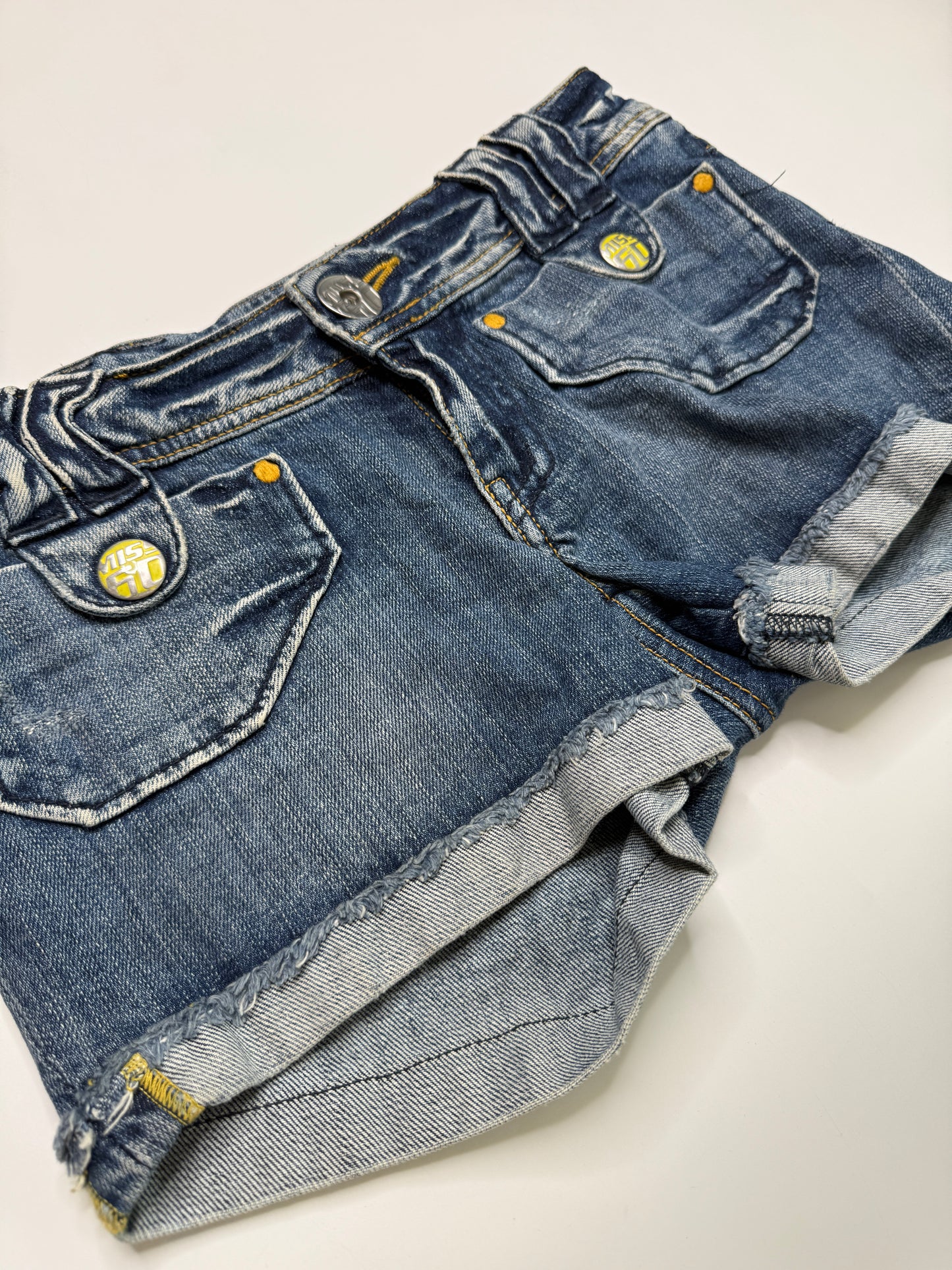 MISS SIXTY VINTAGE DENIM SHORTS (XS)