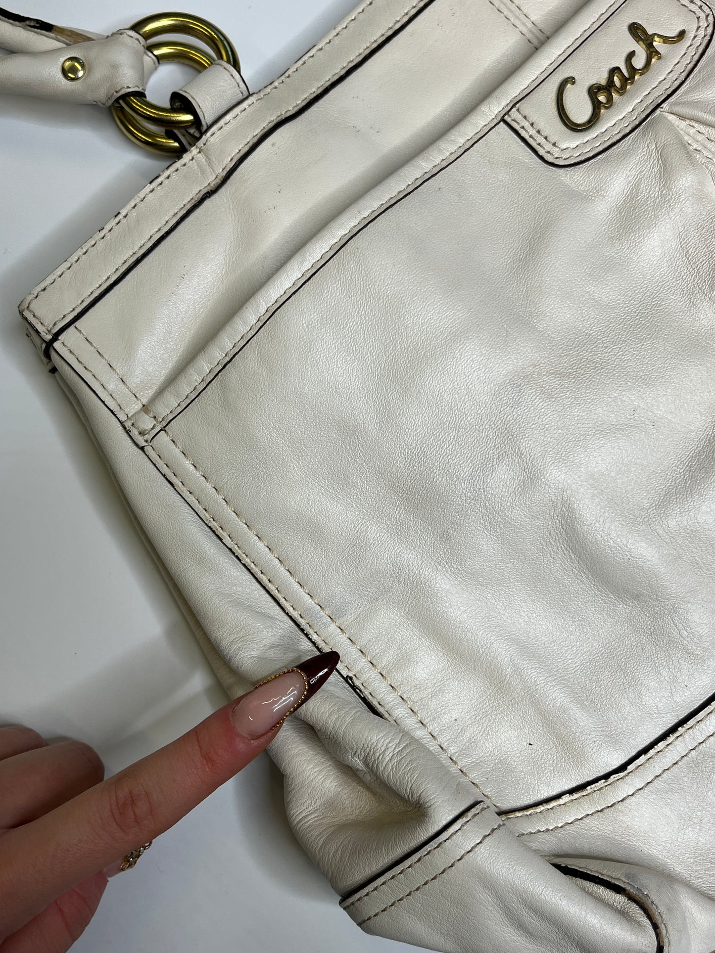 COACH PURSE WHITE LEATHER