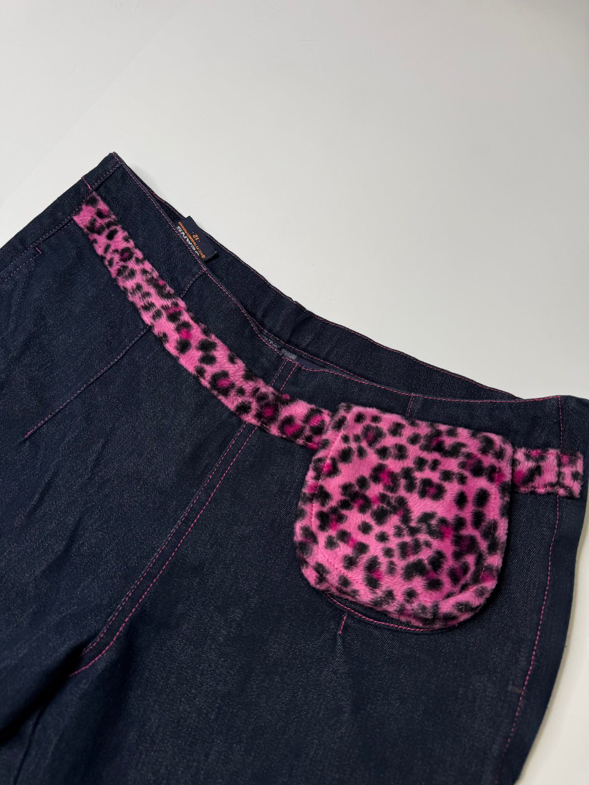 BETTY BOOP LEOPARD FUR TRIM JEANS DARK BLUE (12)