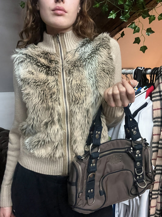 VINTAGE FAUX FUR ZIPPER (M-L)