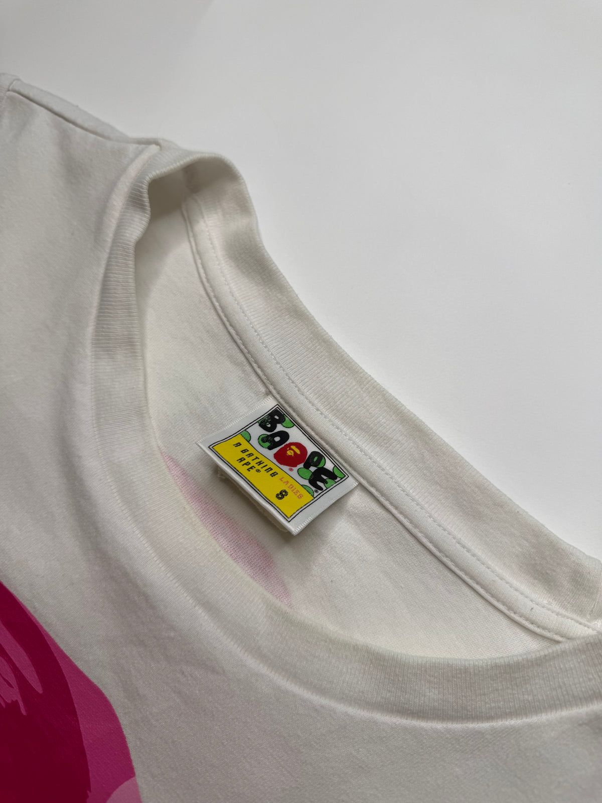 BAPE LADIES COLLEGE LOGO TEE – PINK CAMO (S)