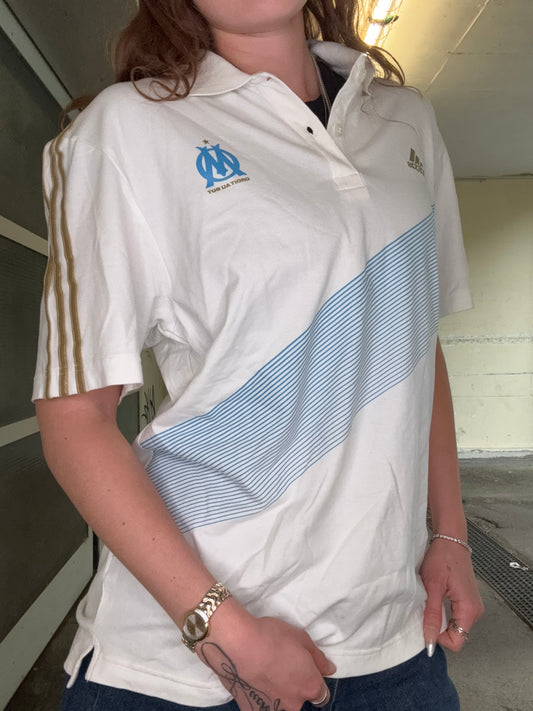00s SPACIAL GOLD VINTAGE ADIDAS OLYMPIQUE MARSEILLE POLO (L)