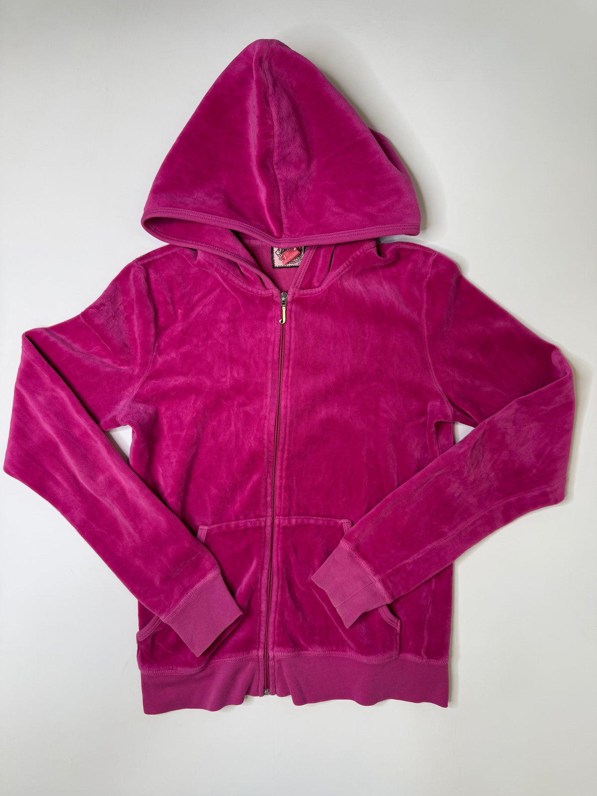 JUICY COUTURE VELOUR ZIP HOODIE (FUCHSIA) (M)