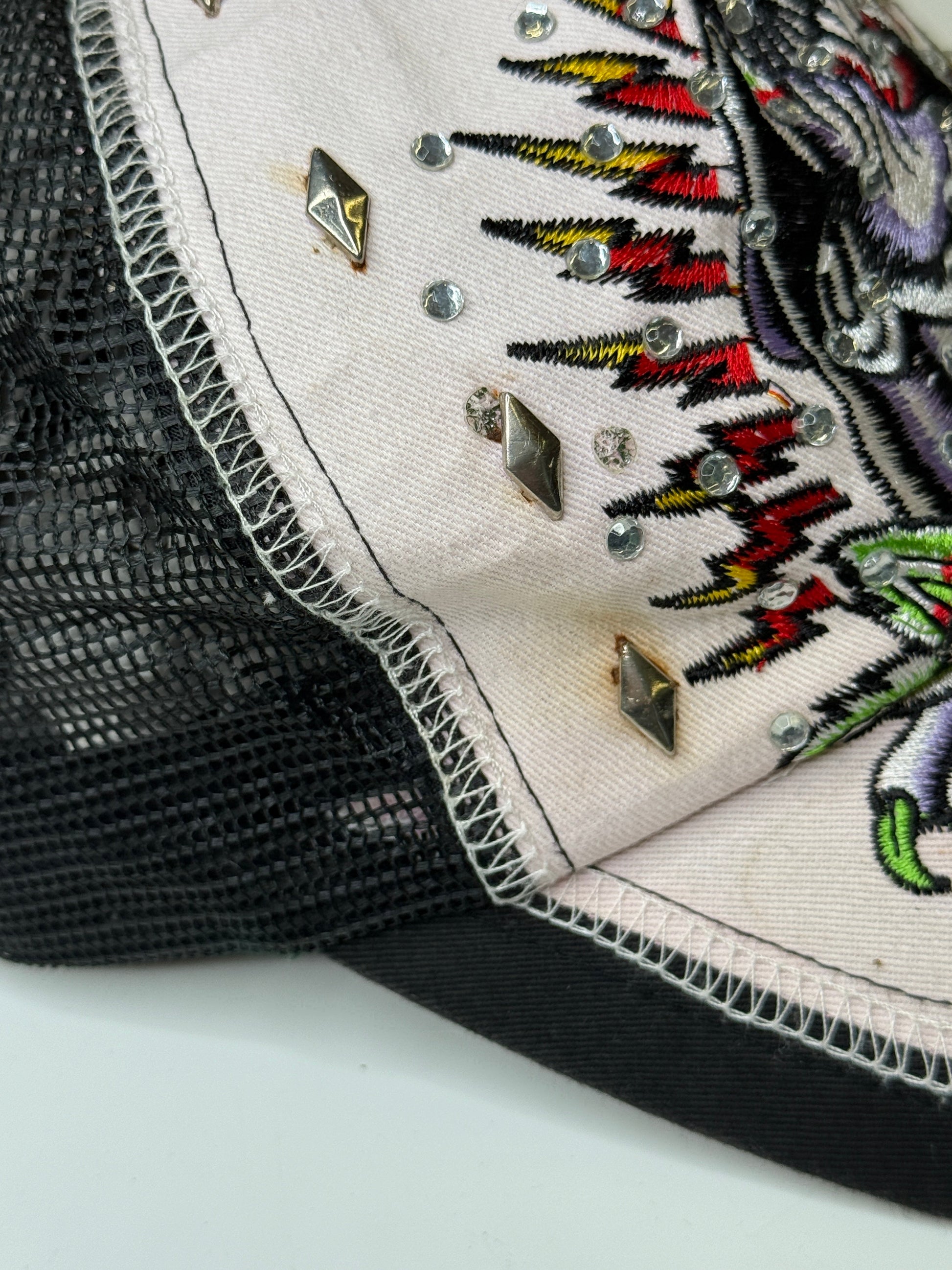 ED HARDY BY CHRISTIAN AUDIGIER VINTAGE RHINESTONE CAP