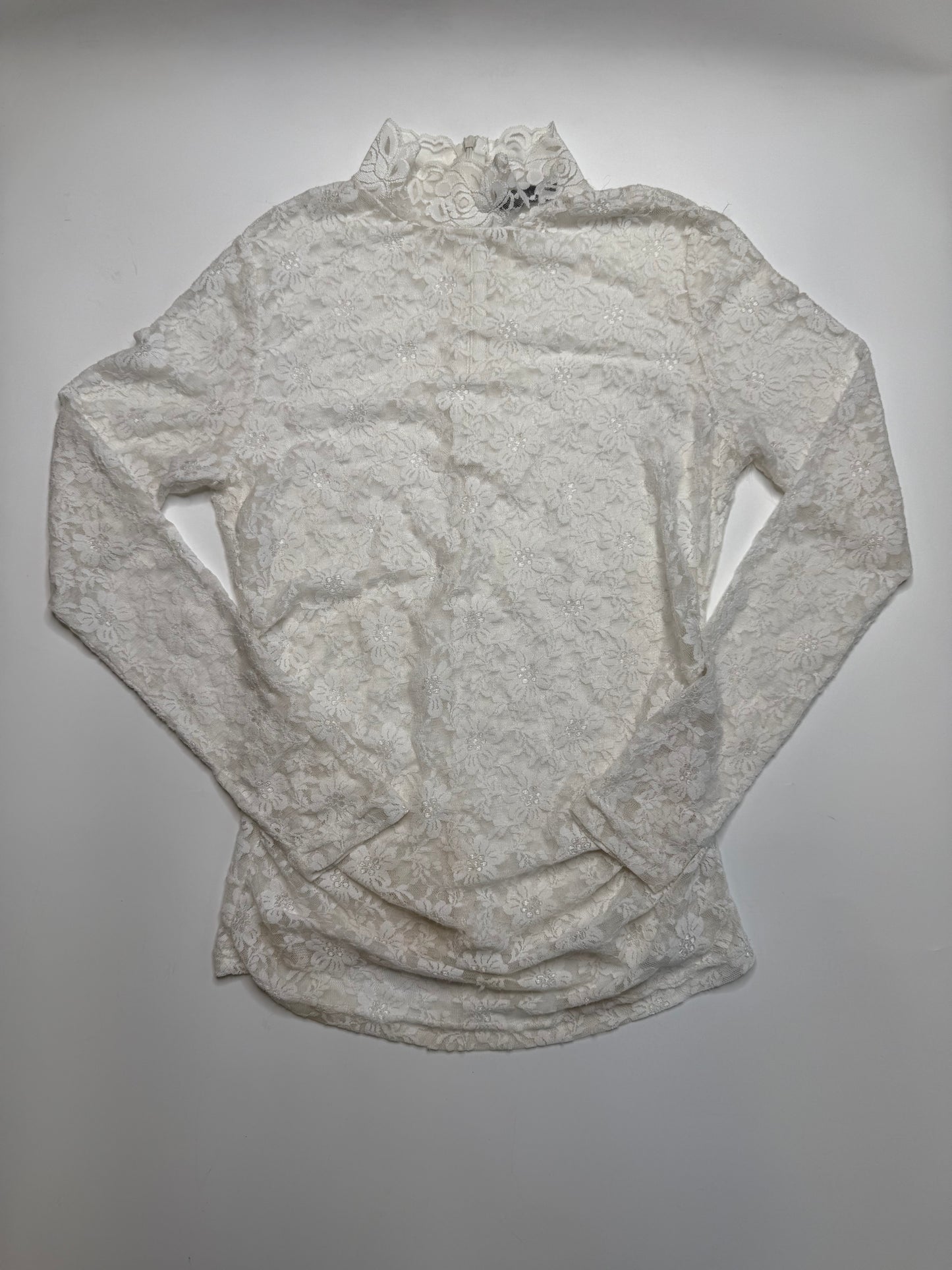 PARIS FASHION Y2K LACE LONG SLEEVE TOP (M)