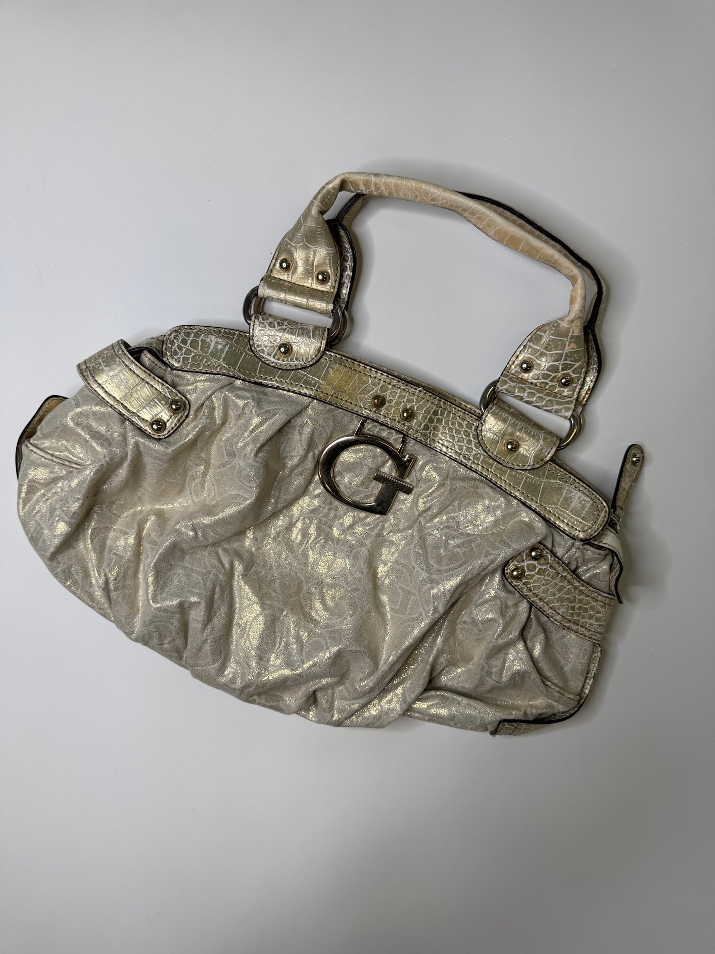 VINTAGE GUESS METALLIC CRACKLE BAG (GOLD)