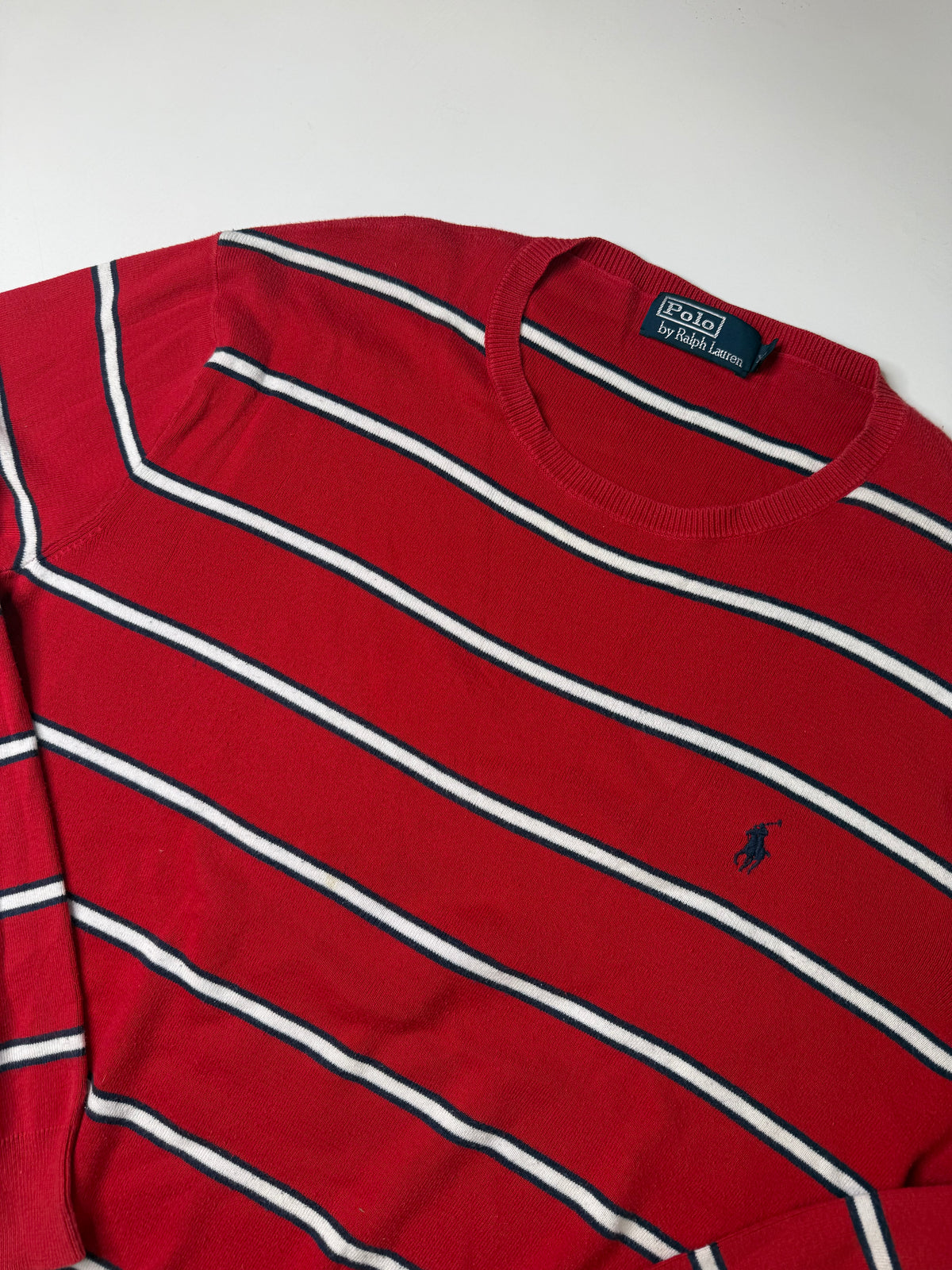 POLO RALPH LAUREN STRIPED CREWNECK SWEATER (XL)