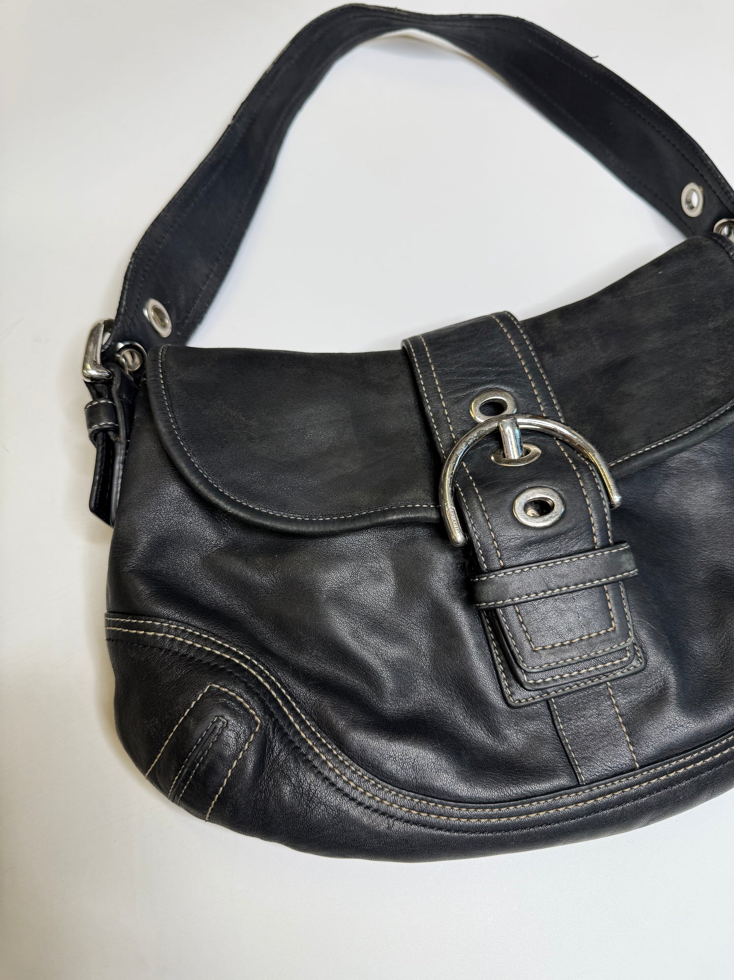 VINTAGE COACH REAL LEATHER BAG