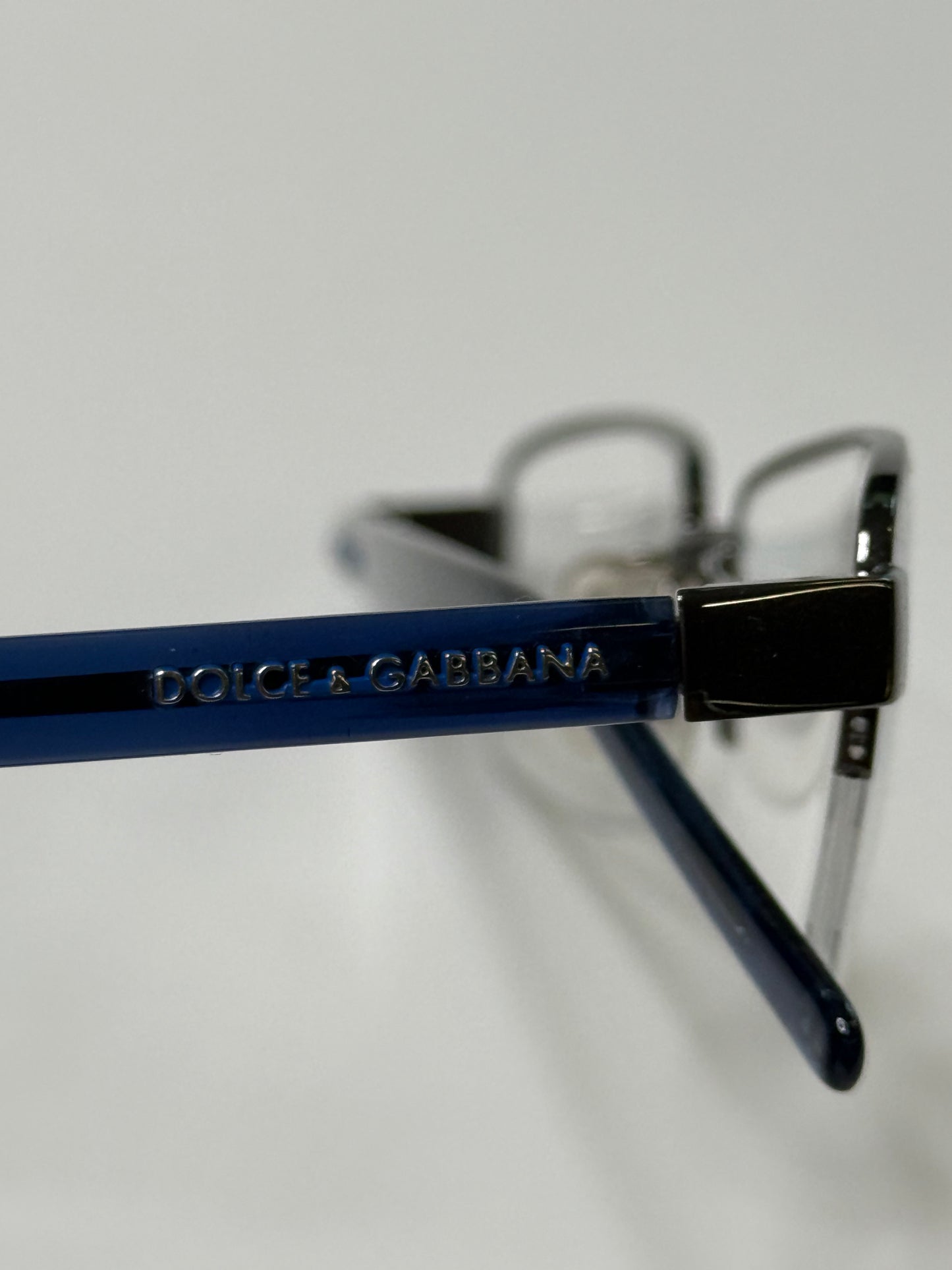 DOLCE & GABBANA VINTAGE NAVY SEMI-RIMLESS EYEGLASSES