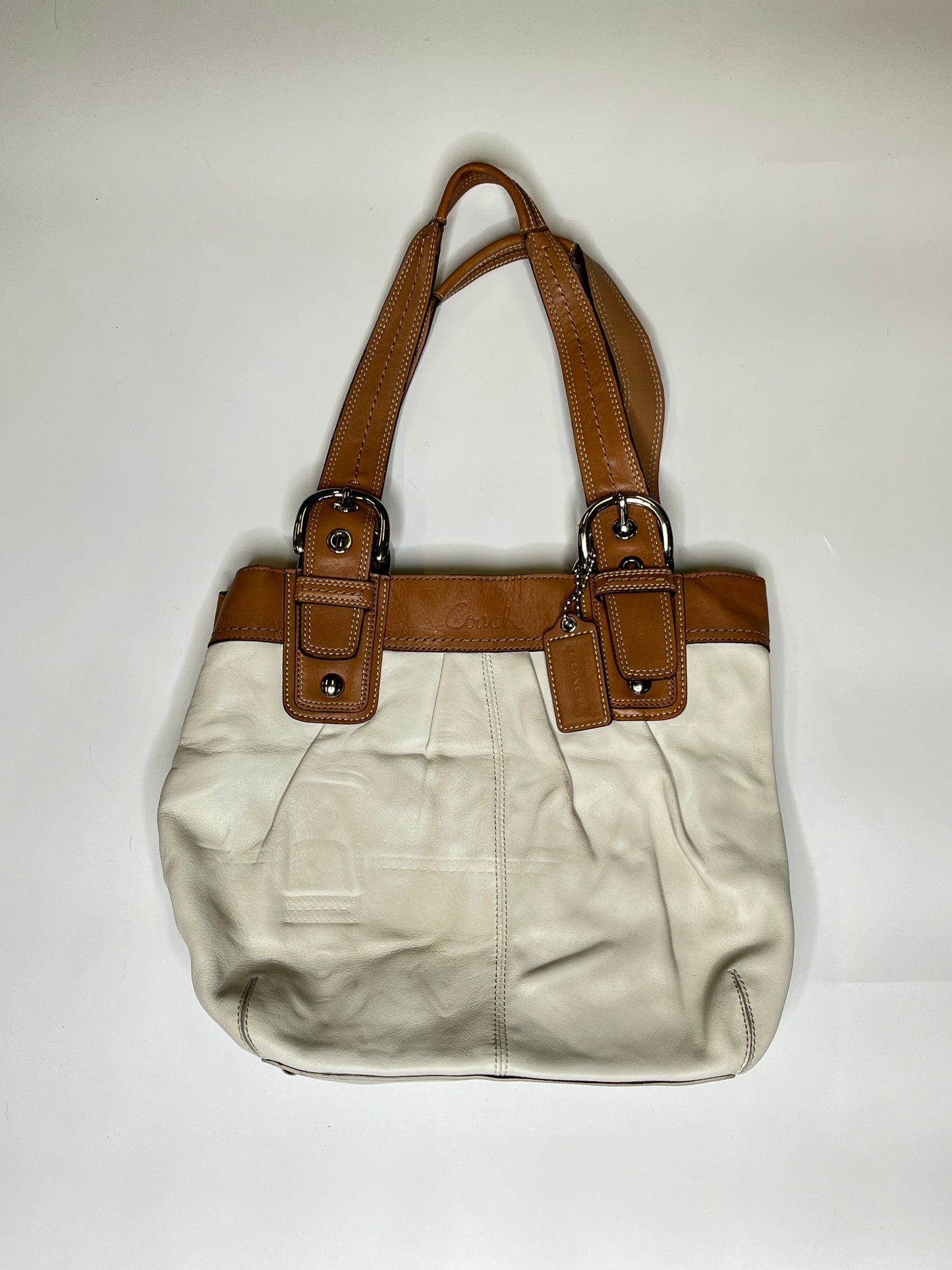 GENUINE LEATHER WHITE COACH PURSE