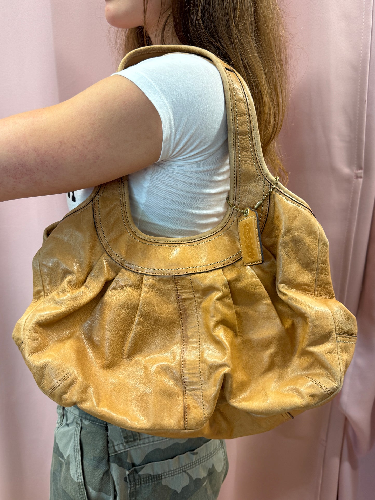 BROWN LEATHER COACH PURSE