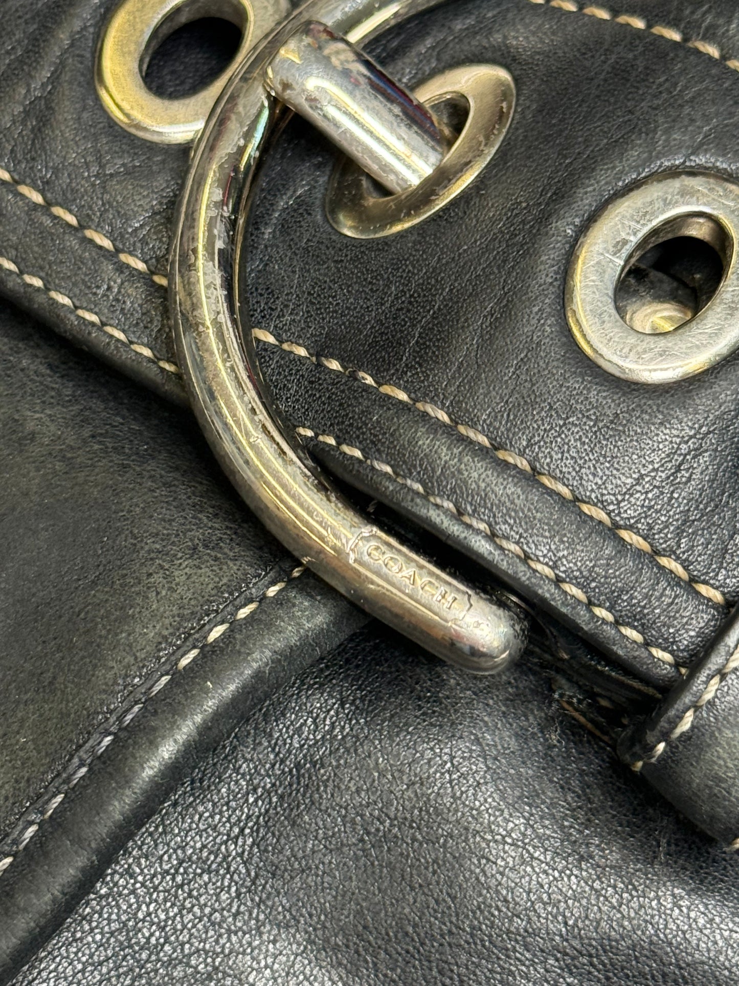 VINTAGE COACH REAL LEATHER BAG
