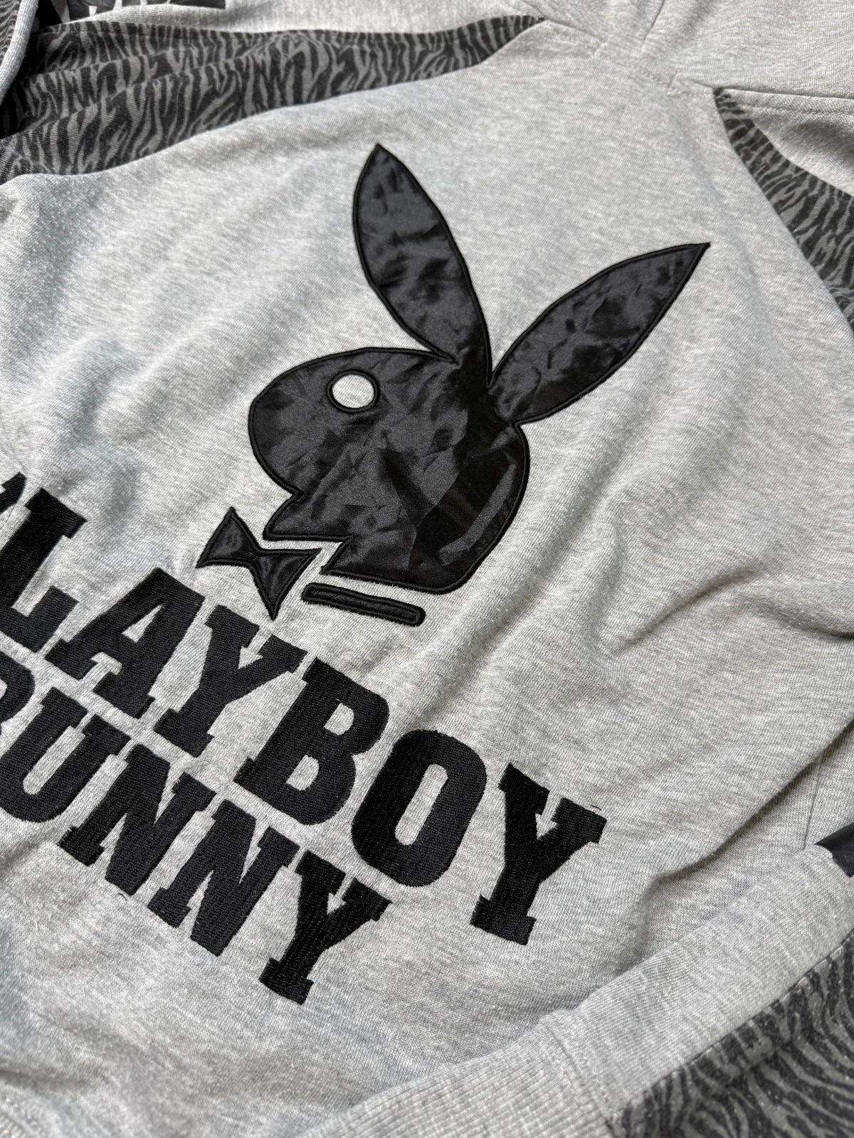PLAYBOY BUNNY ZIP HOODIE (GREY)