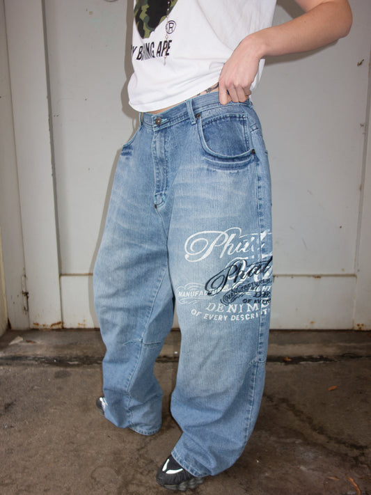 PHAT FARM 2004 BAGGY HIP-HOP JEANS (~XL)