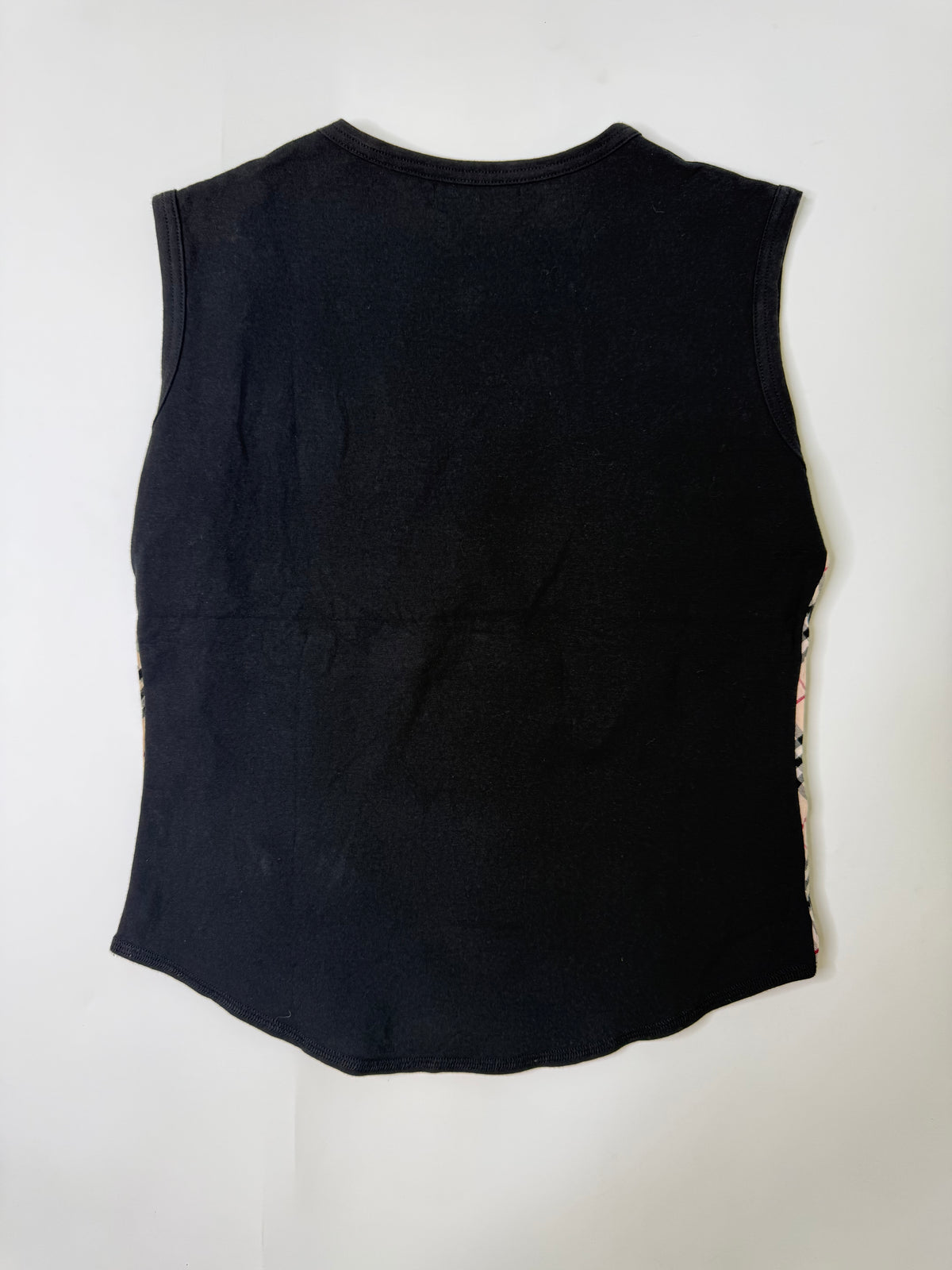 BURBERRY LONDON BLACK NOVA CHECK TANK TOP (M)