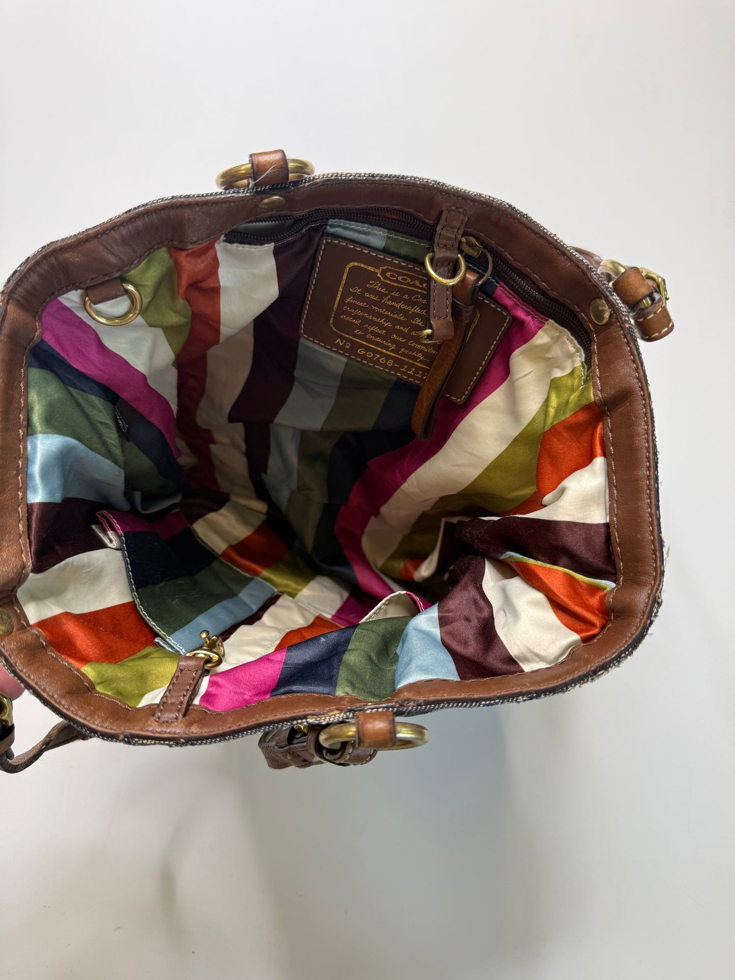 COACH VINTAGE SIGNATURE DENIM TOTE BAG