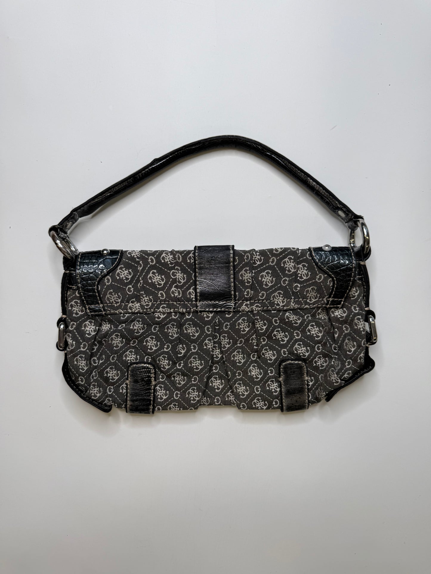 GUESS MONOGRAM STUDDED BAG – GREY