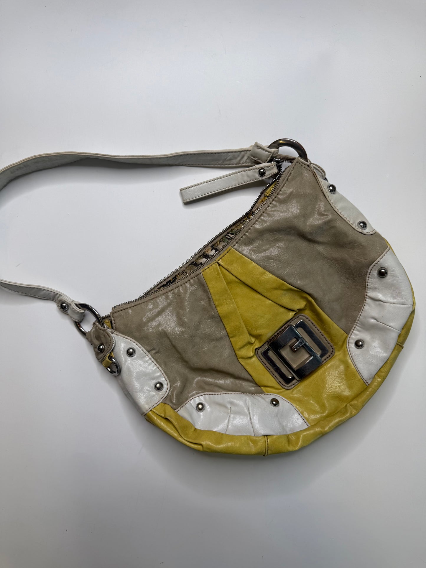 GUESS VINTAGE Y2K COLORBLOCK BUCKLE SHOULDER BAG