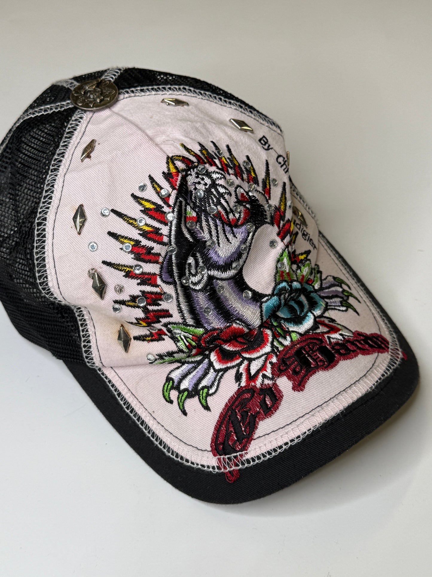 ED HARDY BY CHRISTIAN AUDIGIER VINTAGE RHINESTONE CAP